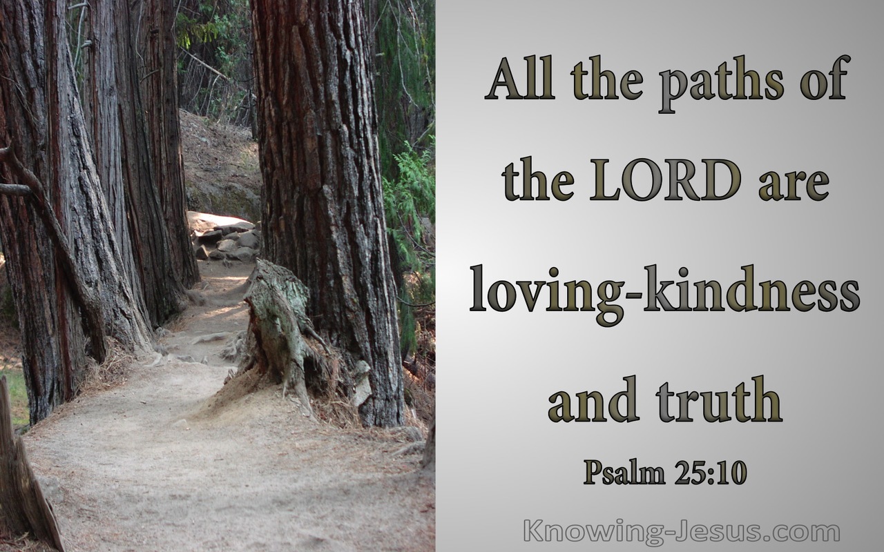 Psalm 25:10 His Paths Are Loving Kindness And Truth (gray)